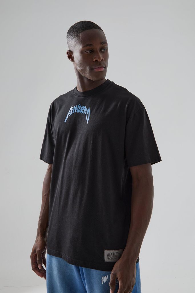 Men's Man Active Oversized Athletics T-Shirt - Black - S, Black