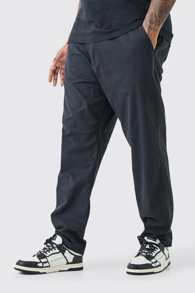 Men's Plus Fixed Waist Skinny Chino Trouser - Black - 38, Black