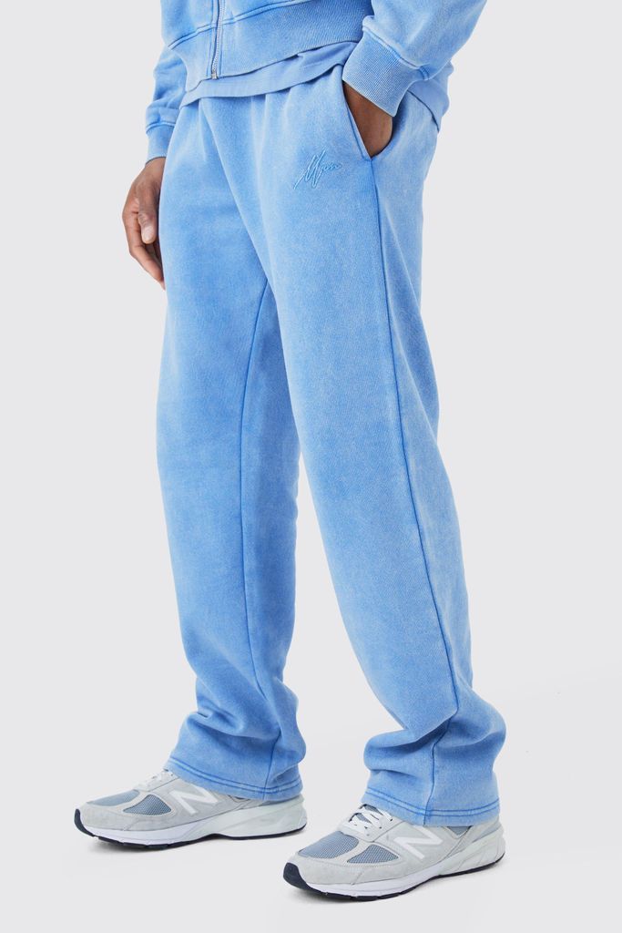 Men's Relaxed Fit Man Washed Jogger - Blue - S, Blue