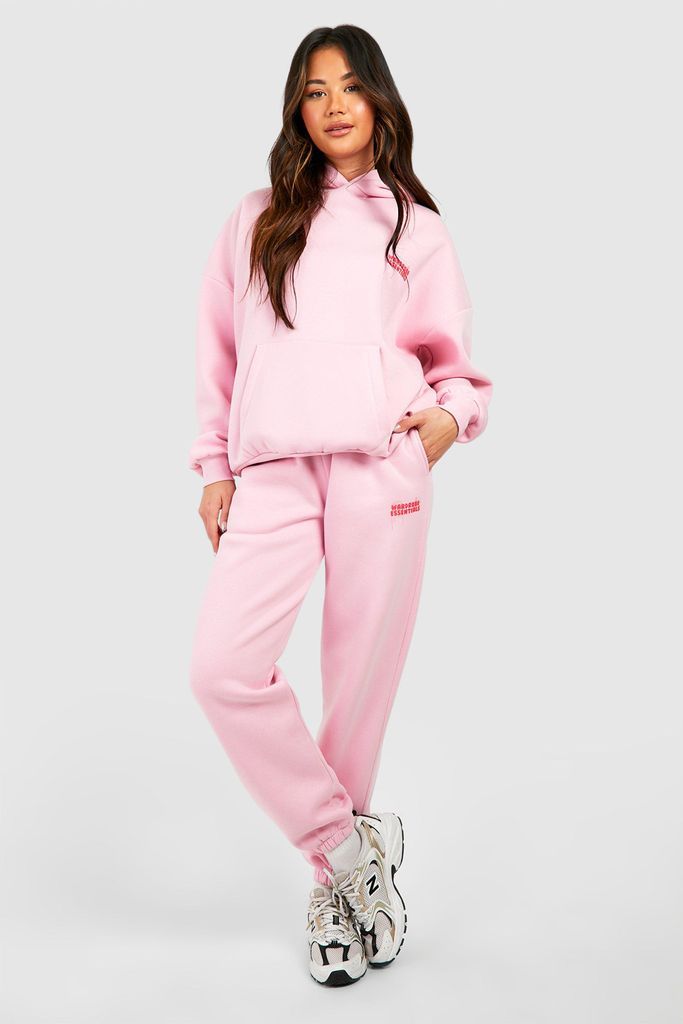 Womens Warddressing Gown Essentials Slogan Hooded Tracksuit - Pink - S, Pink