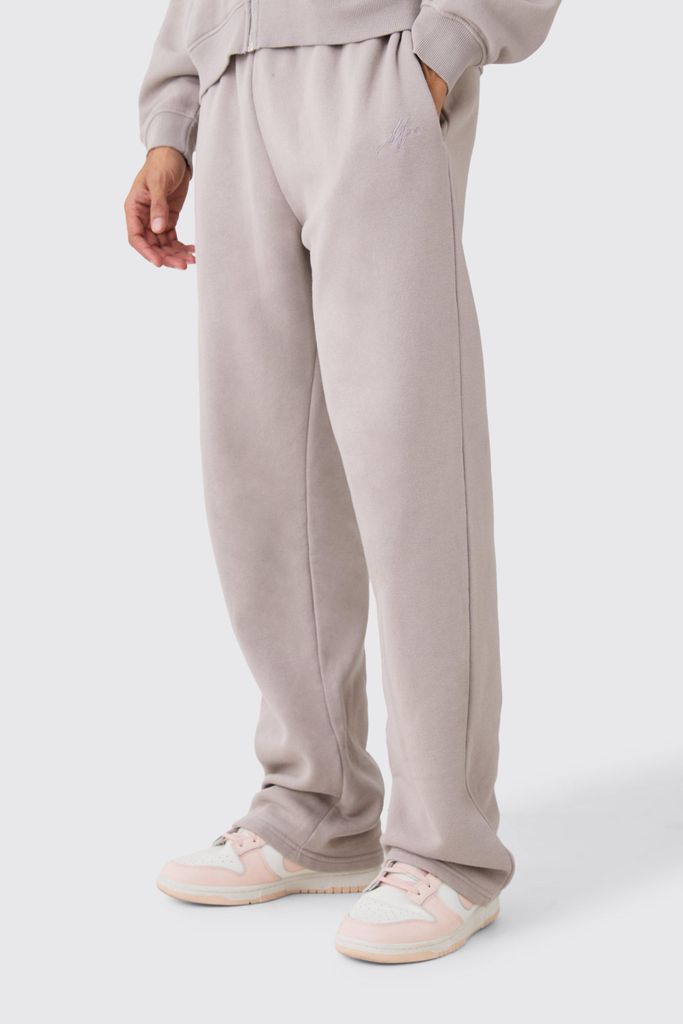 Men's Relaxed Fit Man Washed Jogger - Beige - S, Beige