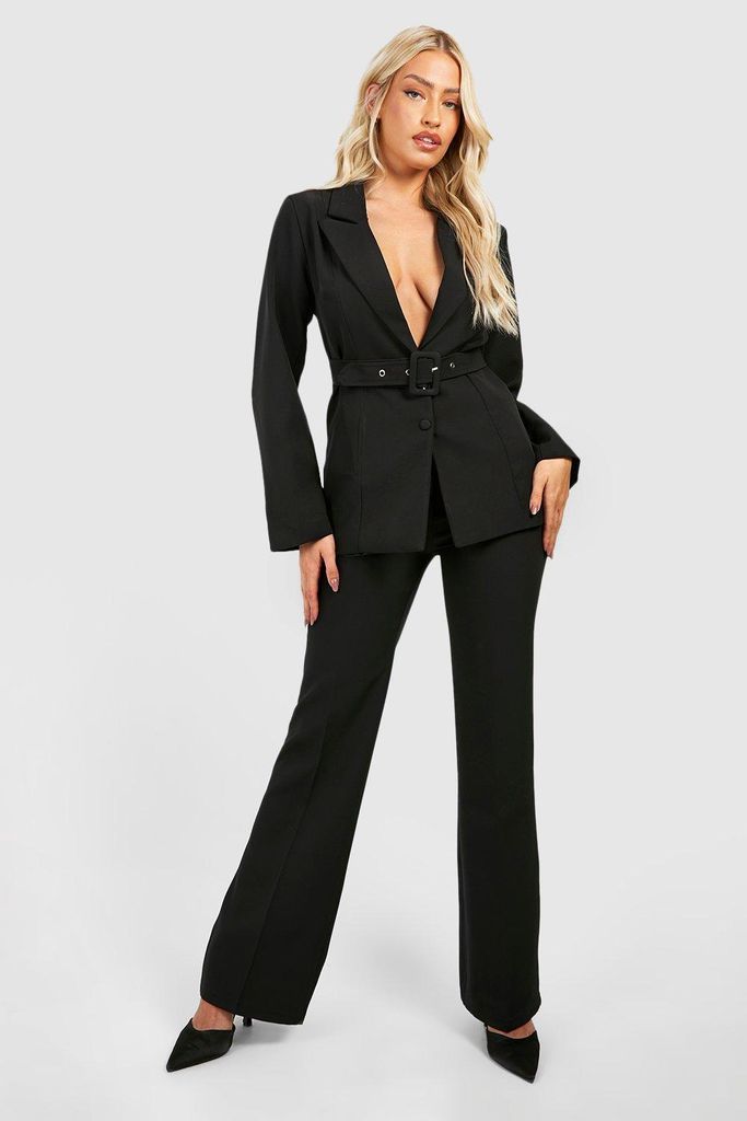 Womens Fit & Flare Tailored Trousers - Black - 6, Black