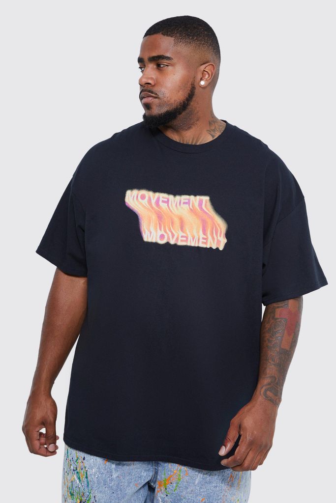 Men's Plus Front Graphic T-Shirt - Black - Xxl, Black