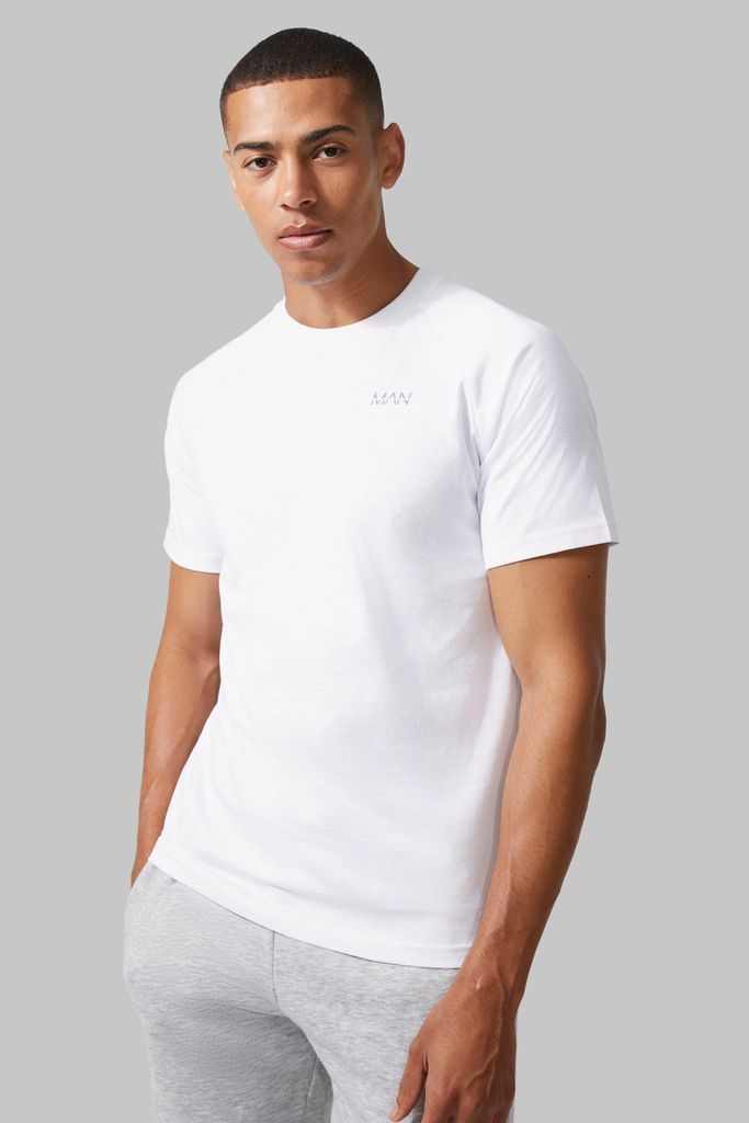 Men's Man Active Gym Basic T-Shirt - White - L, White