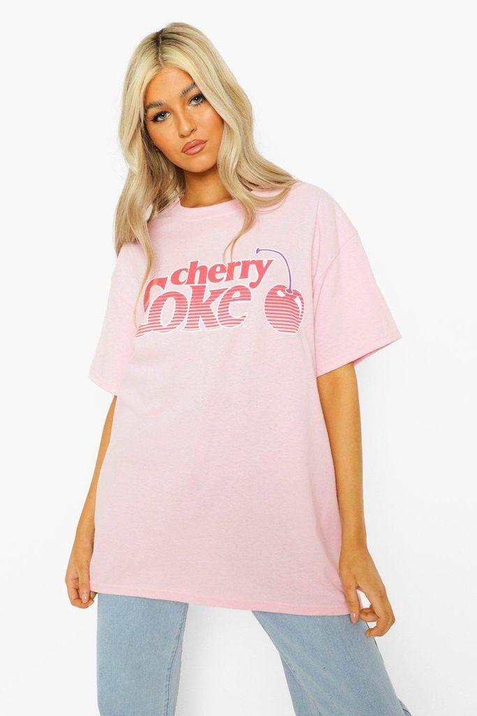 Womens Tall License Cherry Coke T-Shirt - Pink - M, Pink