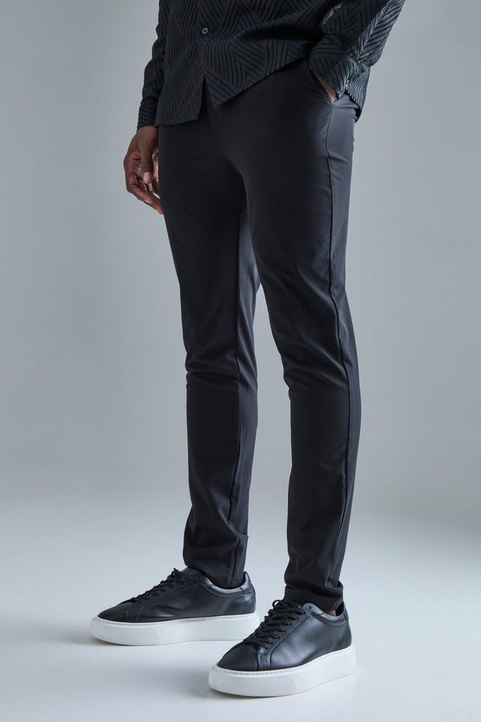 Men's Slim Stretch Trousers - Black - 28, Black