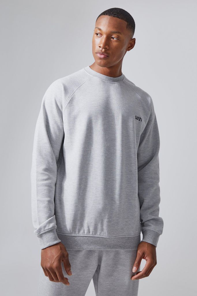 Men's Man Active Fleece Sweatshirt - Grey - S, Grey