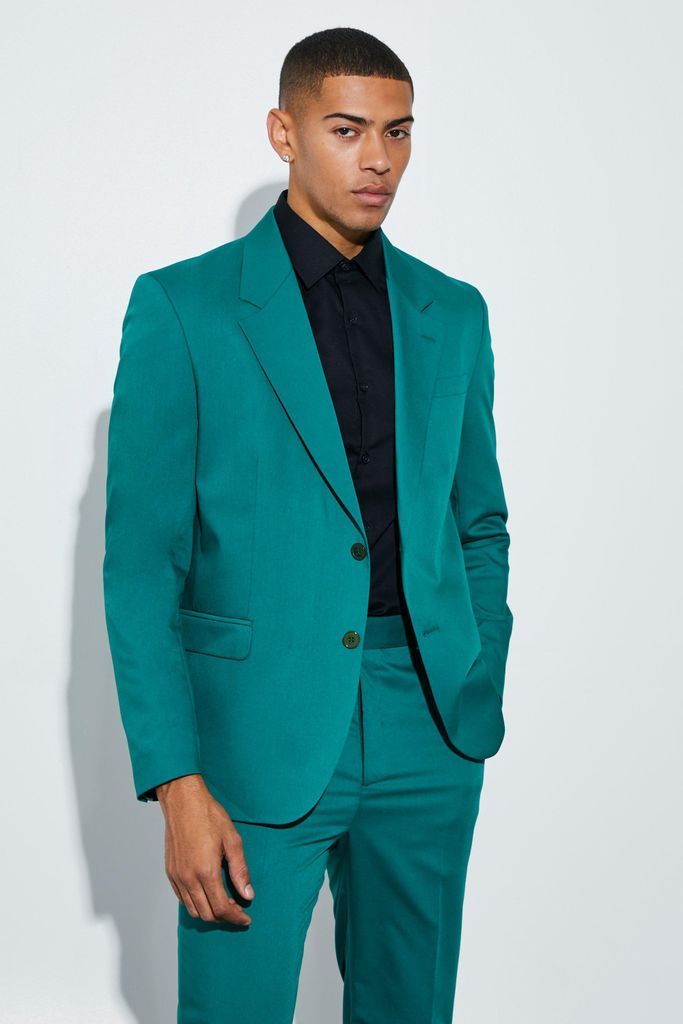 Men's Oversized Boxy Single Breasted Suit Jacket - Green - 36, Green