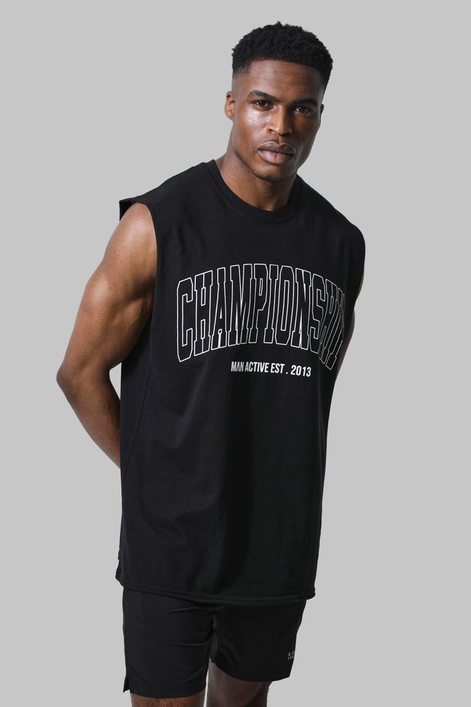 Men's Man Active Gym Championship Vest - Black - S, Black