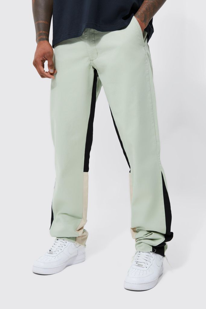 Men's Fixed Waist Gusset Trouser - Green - 28R, Green