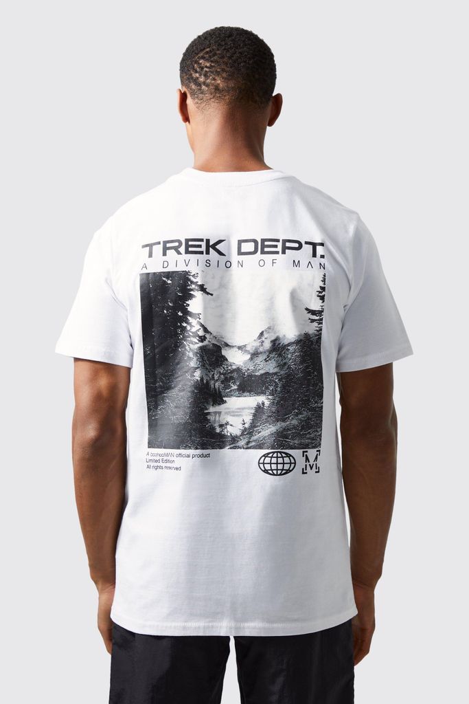 Men's Active Heavyweight Trek Dept Graphic T-Shirt - White - S, White
