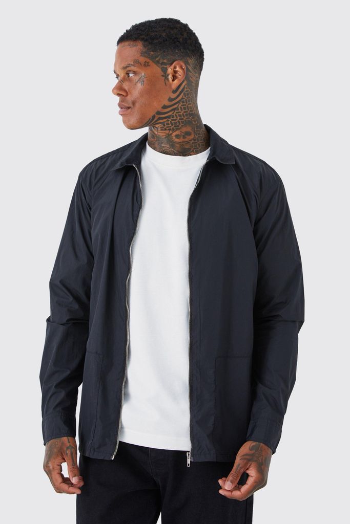 Men's Longsleeve Teflon Overshirt - Black - S, Black