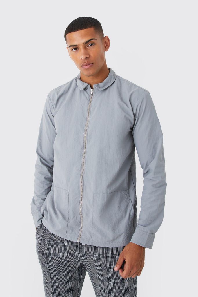 Men's Longsleeve Teflon Overshirt - Grey - S, Grey