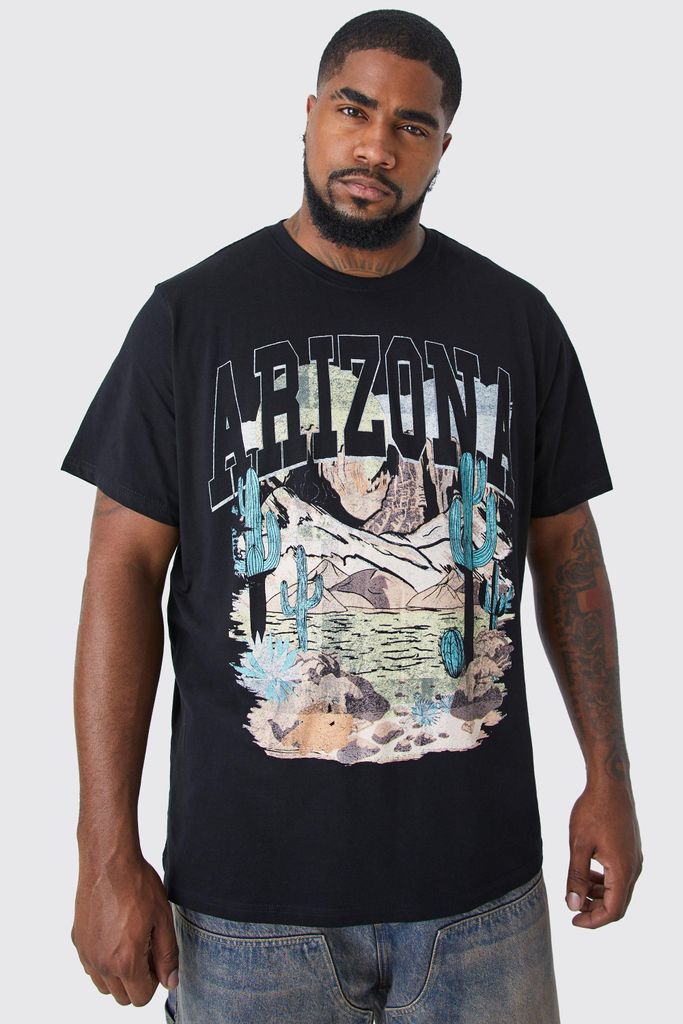 Men's Plus Arizona Desert Graphic T-Shirt - Black - Xxxl, Black