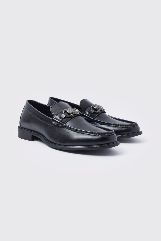 Men's Snaffle Detail Loafer - Black - 8, Black