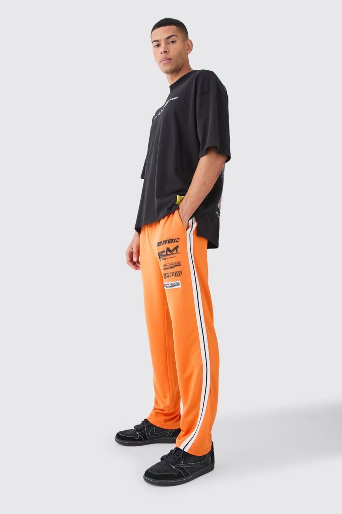 Men's Regular Fit Tricot Gusset Side Tape Jogger - Orange - S, Orange