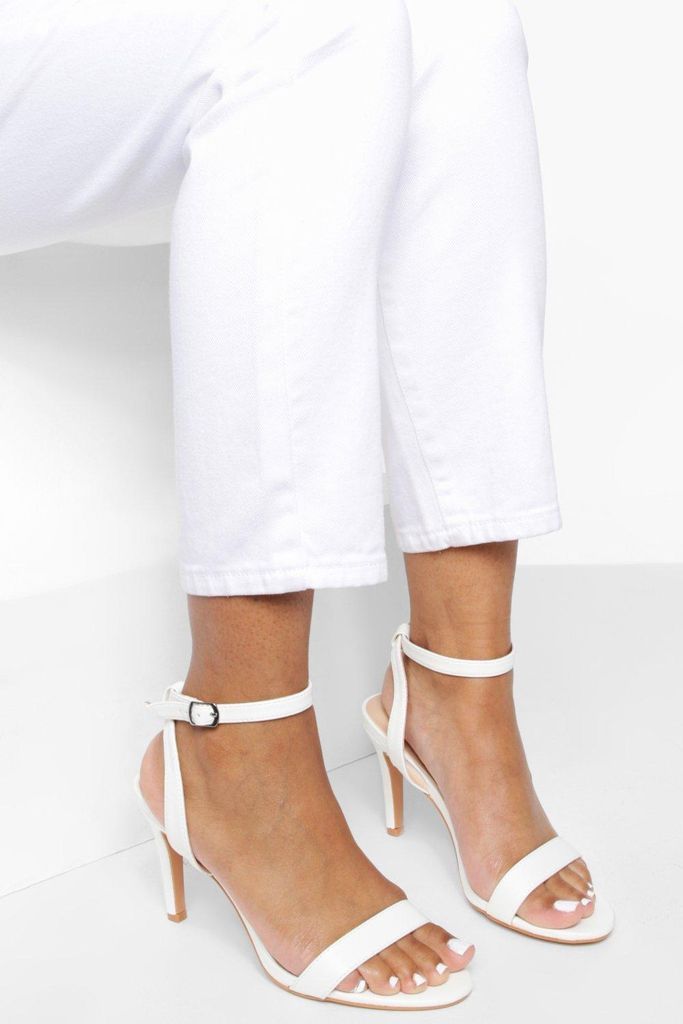 Womens Low Barely There Heels - White - 3, White