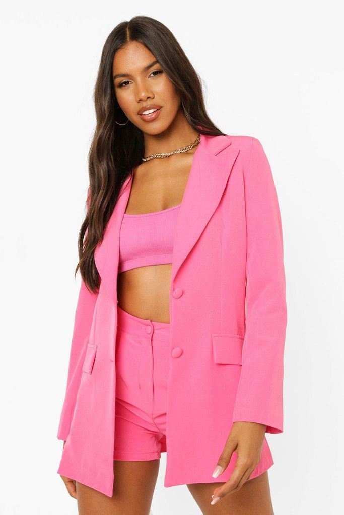 Womens Tailored Fitted Blazer - Pink - 8, Pink