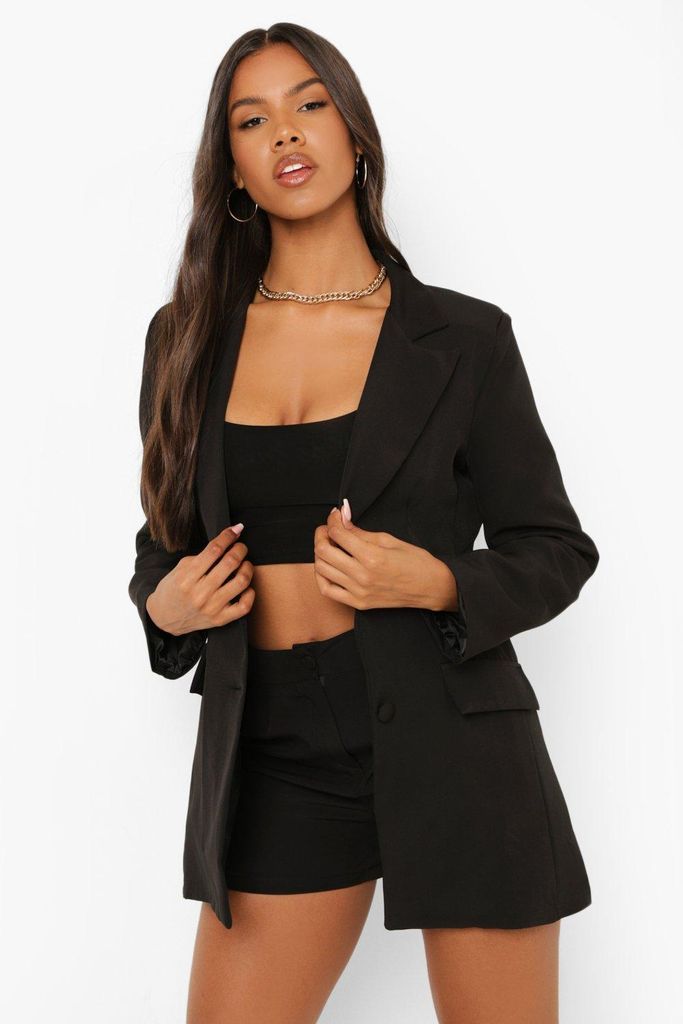 Womens Tailored Fitted Blazer - Black - 12, Black