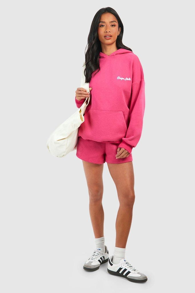 Womens Petite Dsgn Studio Hooded Short Tracksuit - Pink - S, Pink