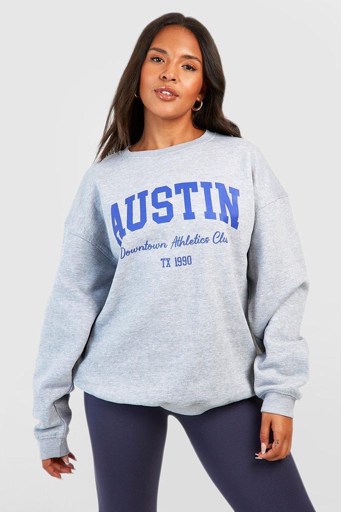 Womens Plus Austin Slogan Sweatshirt - Grey - 16, Grey