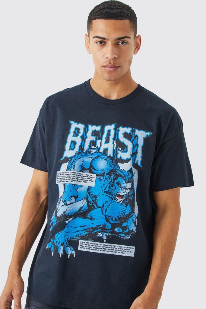 Men's Oversized X Men Beast License T-Shirt - Black - S, Black
