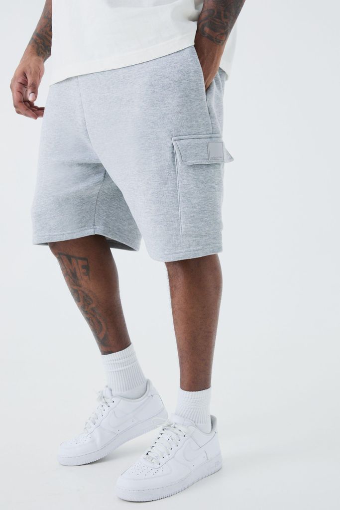 Men's Plus Man Active Cargo Shorts - Grey - Xxxl, Grey
