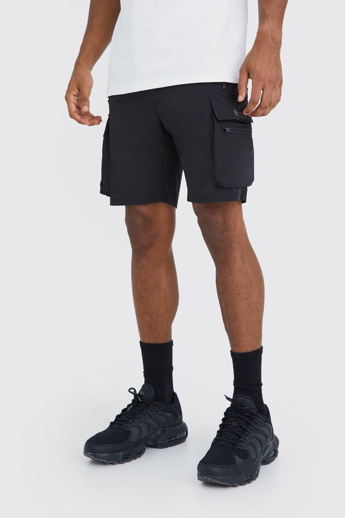 Men's Man Active Lightweight 5Inch Cargo Shorts - Black - S, Black