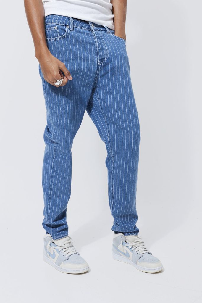 Men's Tall Tapered Fit Pinstripe Rigid Jean - Blue - 32, Blue