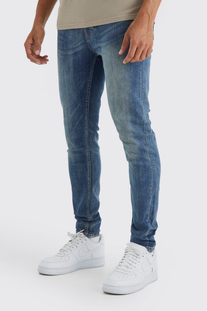 Men's Skinny Stretch Jeans - Blue - 28R, Blue