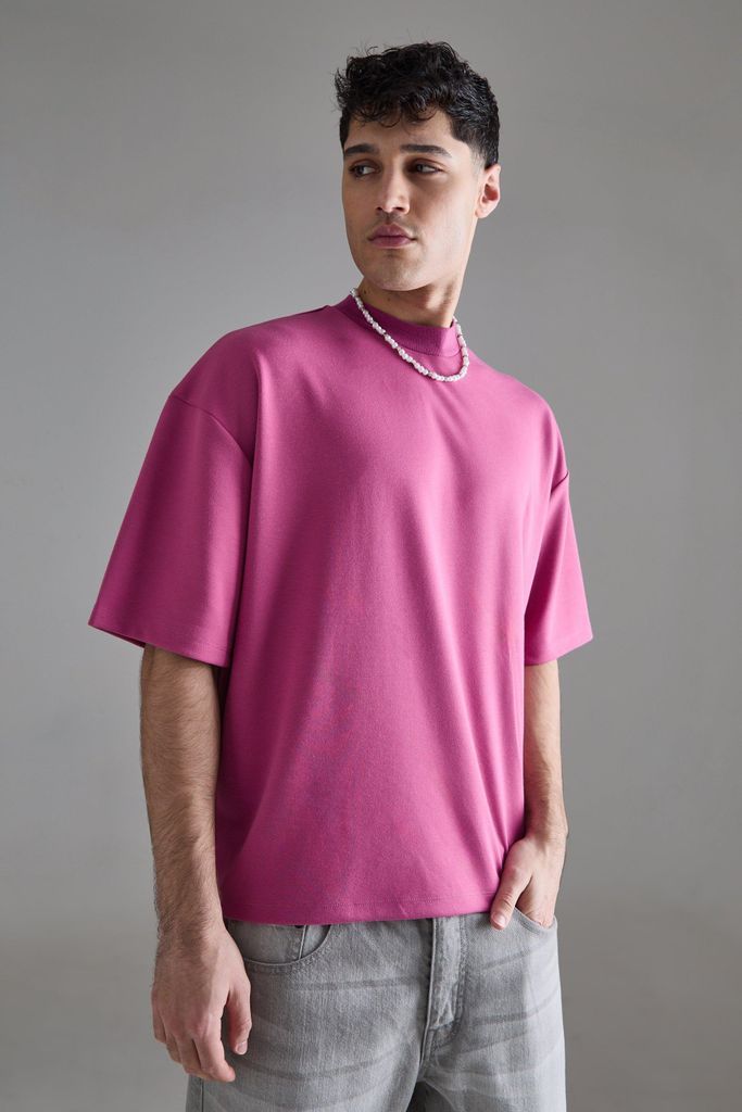Men's Oversized Boxy Premium Super Heavyweight T-Shirt - Pink - S, Pink