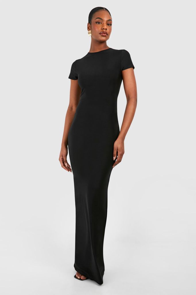 Womens Tall Slinky Cap Sleeve Maxi Dress - Black - 8, Black