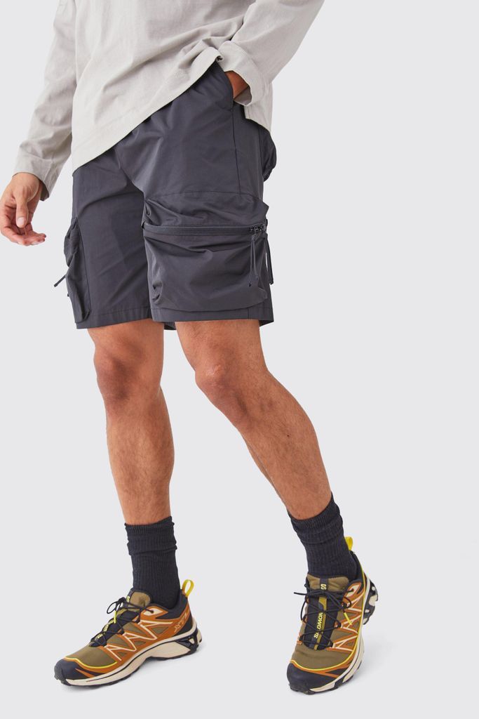 Men's Elastic Waist Relaxed 3D Cargo Shorts - Black - Xl, Black