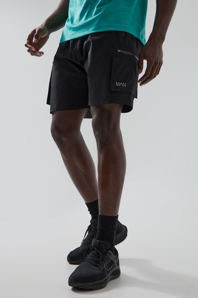Men's Man Active Cargo Shorts - Black - S, Black