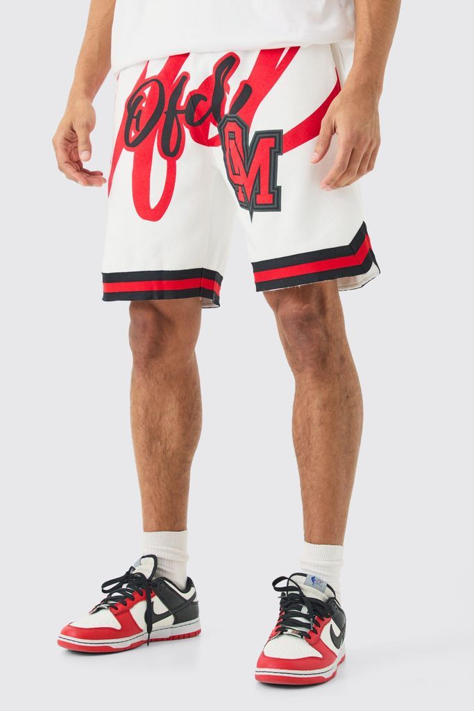 Men's Oversized Ofcl Basketball Shorts - White - S, White