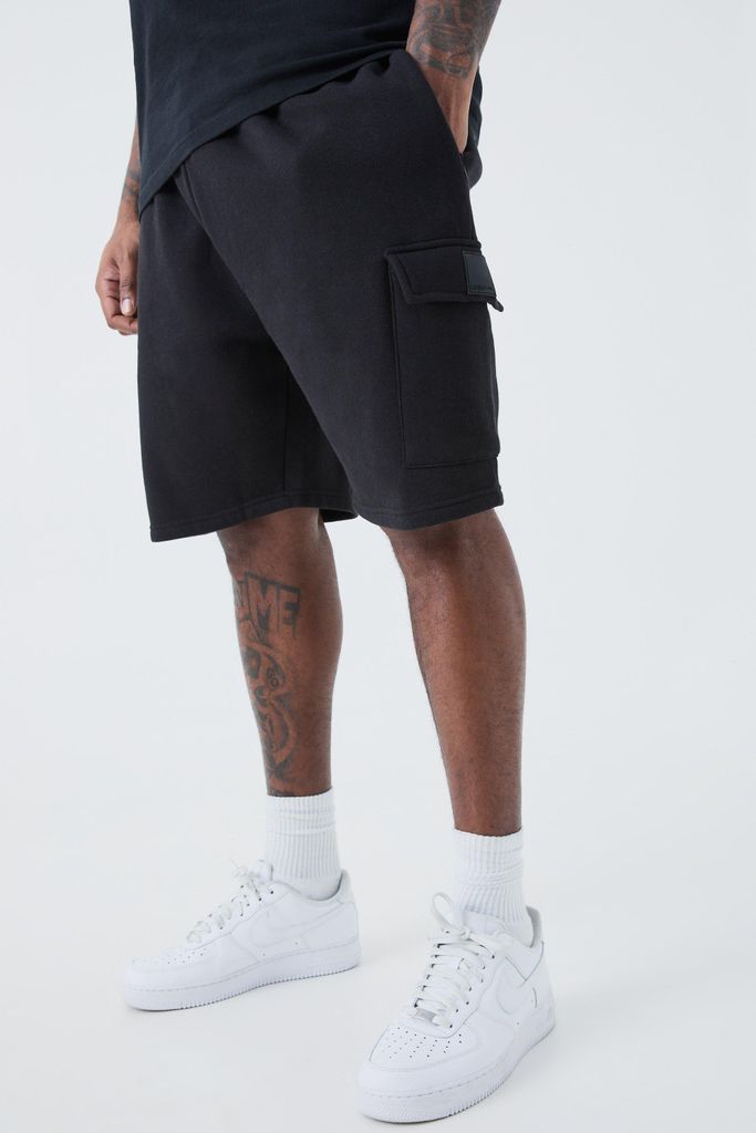 Men's Plus Man Active Cargo Shorts - Black - Xxxl, Black