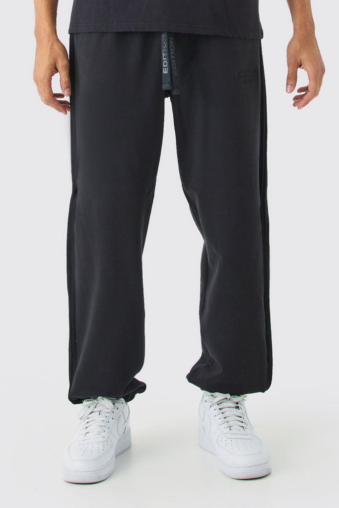 Men's Edition Oversized Pintuck Detail Heavyweight Jogger - Black - S, Black