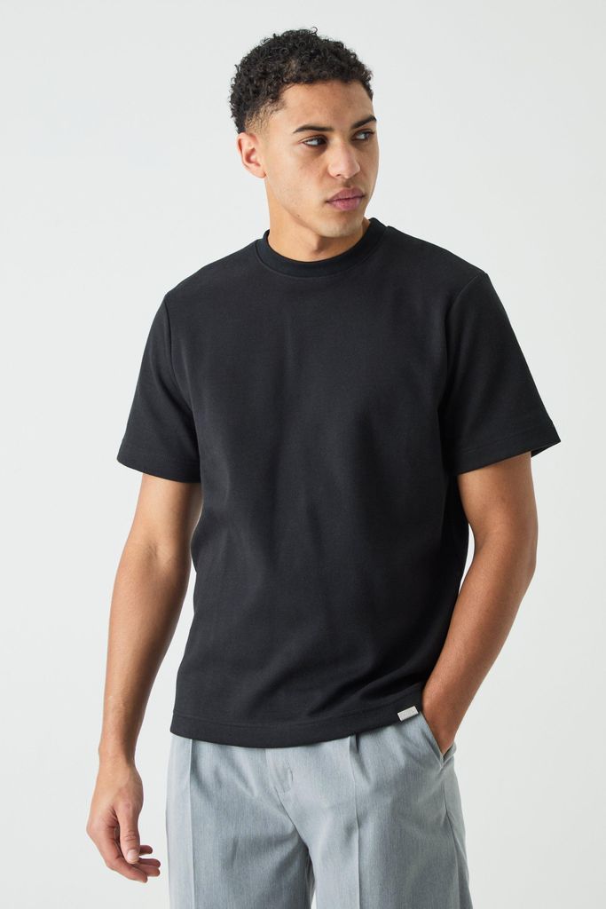 Men's Man Core Fit Heavy Interlock T-Shirt - Black - S, Black