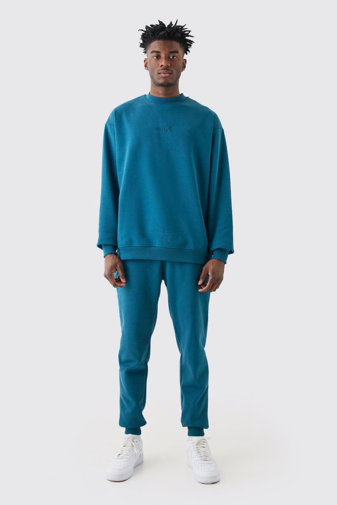 Men's Offcl Oversized Extended Neck Sweatshirt Tracksuit - Blue - S, Blue