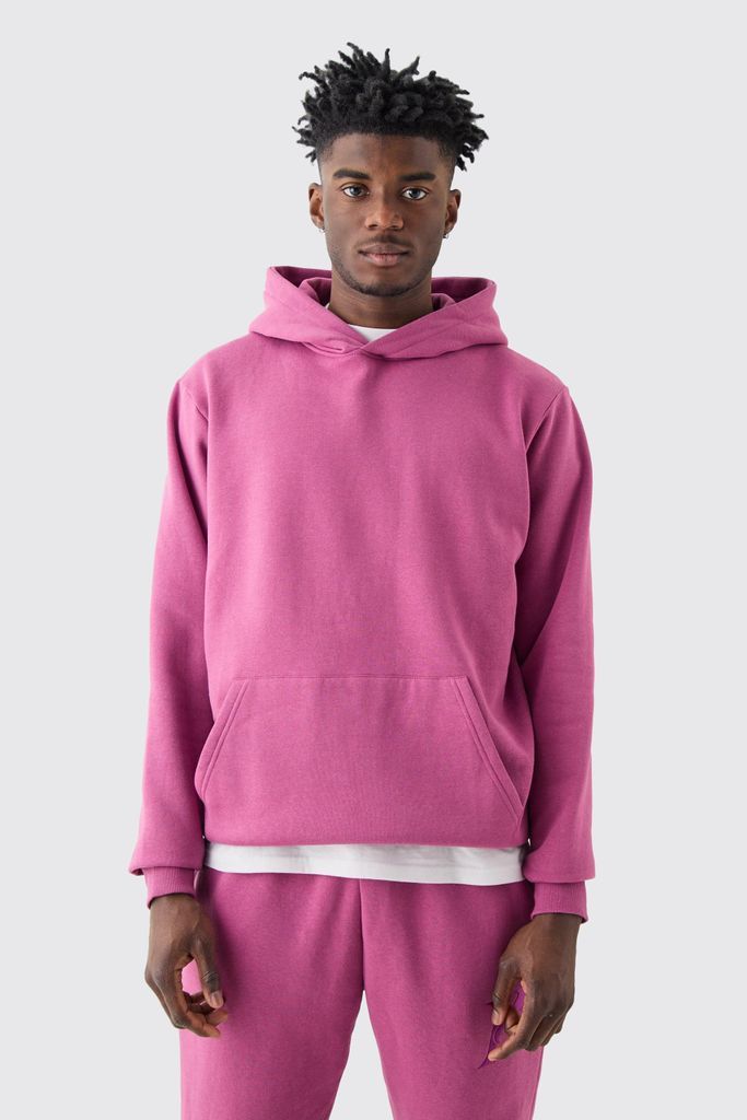 Men's Over The Head Basic Hoodie - Pink - S, Pink