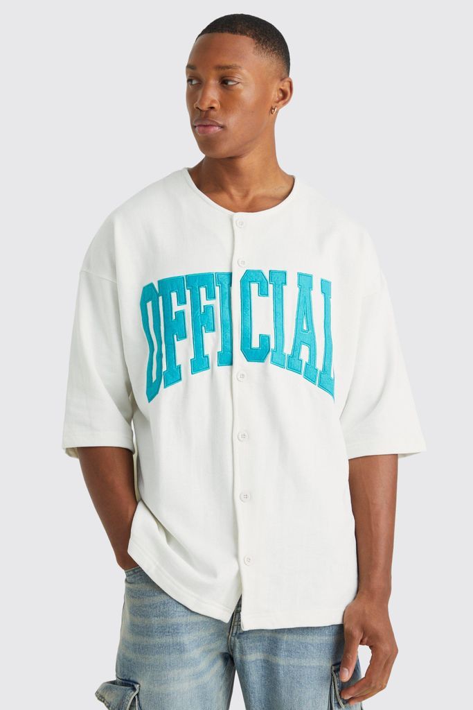 Men's Oversized Official Baseball Shirt - Cream - S, Cream