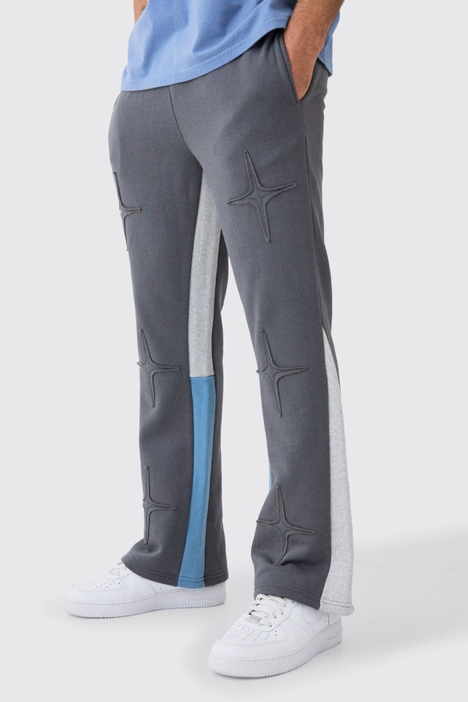 Men's Regular Fit Applique Gusset Jogger - Grey - S, Grey