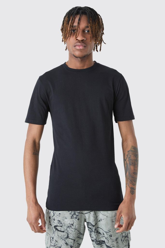 Men's Tall Basic Muscle Fit T-Shirt - Black - S, Black