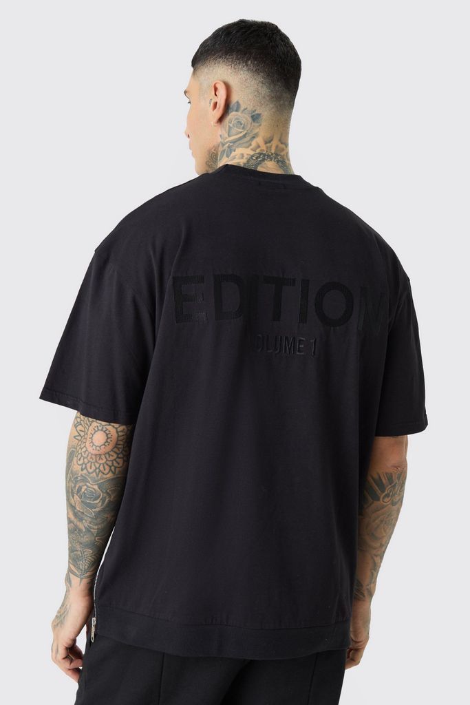 Men's Tall Edition Oversized Heavyweight Zip Hem T-Shirt - Black - S, Black