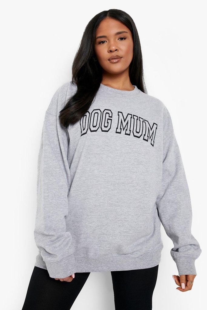 Womens Plus Dog Mum Printed Oversized Sweatshirt - Grey - 16, Grey