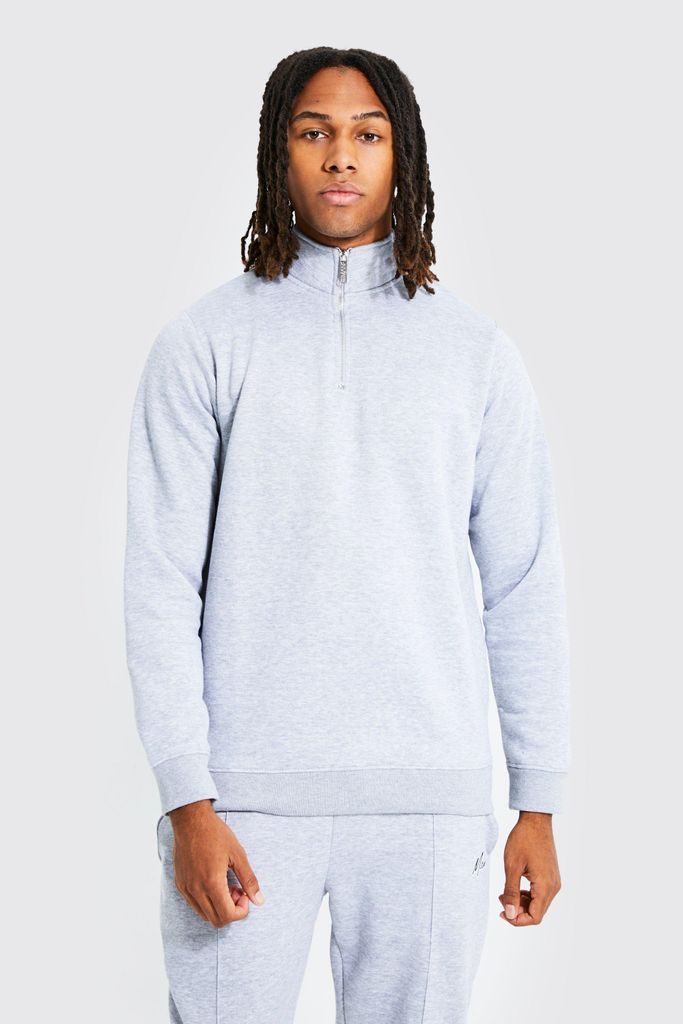Men's Basic 1/4 Zip Funnel Sweatshirt - Grey - Xl, Grey