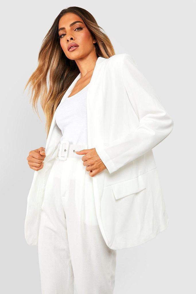Womens Tailored Blazer - White - 10, White