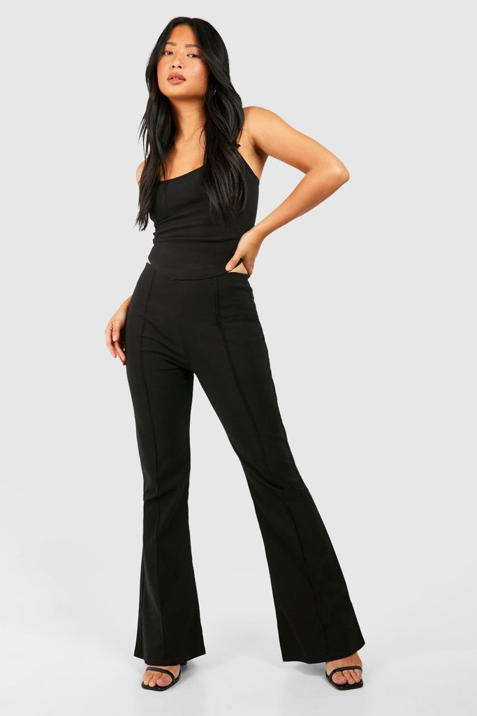 Womens Petite Bengaline Stretch Flare Trouser - Black - 10, Black