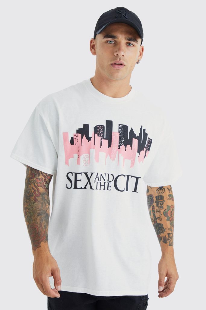 Men's Oversized Sex In The City License T-Shirt - White - L, White