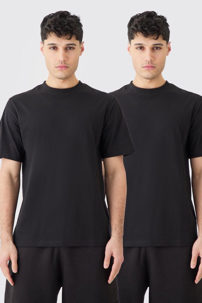Men's 2 Pack Basic T-Shirt - Black - S, Black